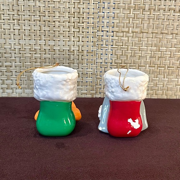 🎄VTG 1994 Looney Tunes Daffy Duck & Bugs Bunny Ceramic Stocking Tree Ornaments - Picture 6 of 13